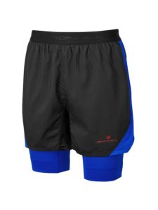 RonHill Mens Tech Revive 5" Twin Short Black/Azurite