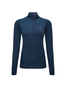 Ronhill Women's Tech Merino 1/2 zip Navy/Dusty Tulip