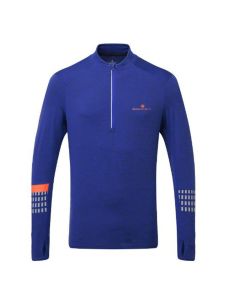 RonHill Men's Tech Afterhours 1/2 Zip Tee CobaltMarl/Flame/Reflect