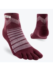 Injinji Outdoor Midweight Mini‑Crew Wool Garnet