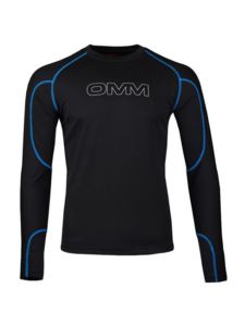 OMM Men's Meridian Long Sleeve Midlayer Tee in Black/blue