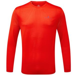 RonHill Men's Tech L/S Tee in Flame/DarkCobalt RonHill Men's Tech L/S Tee in Flame/DarkCobalt