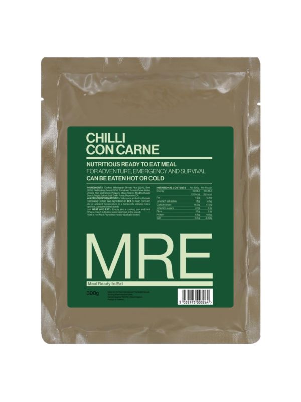 MRE 300g Chilli Con Carne & Rice Ready To Eat Meal